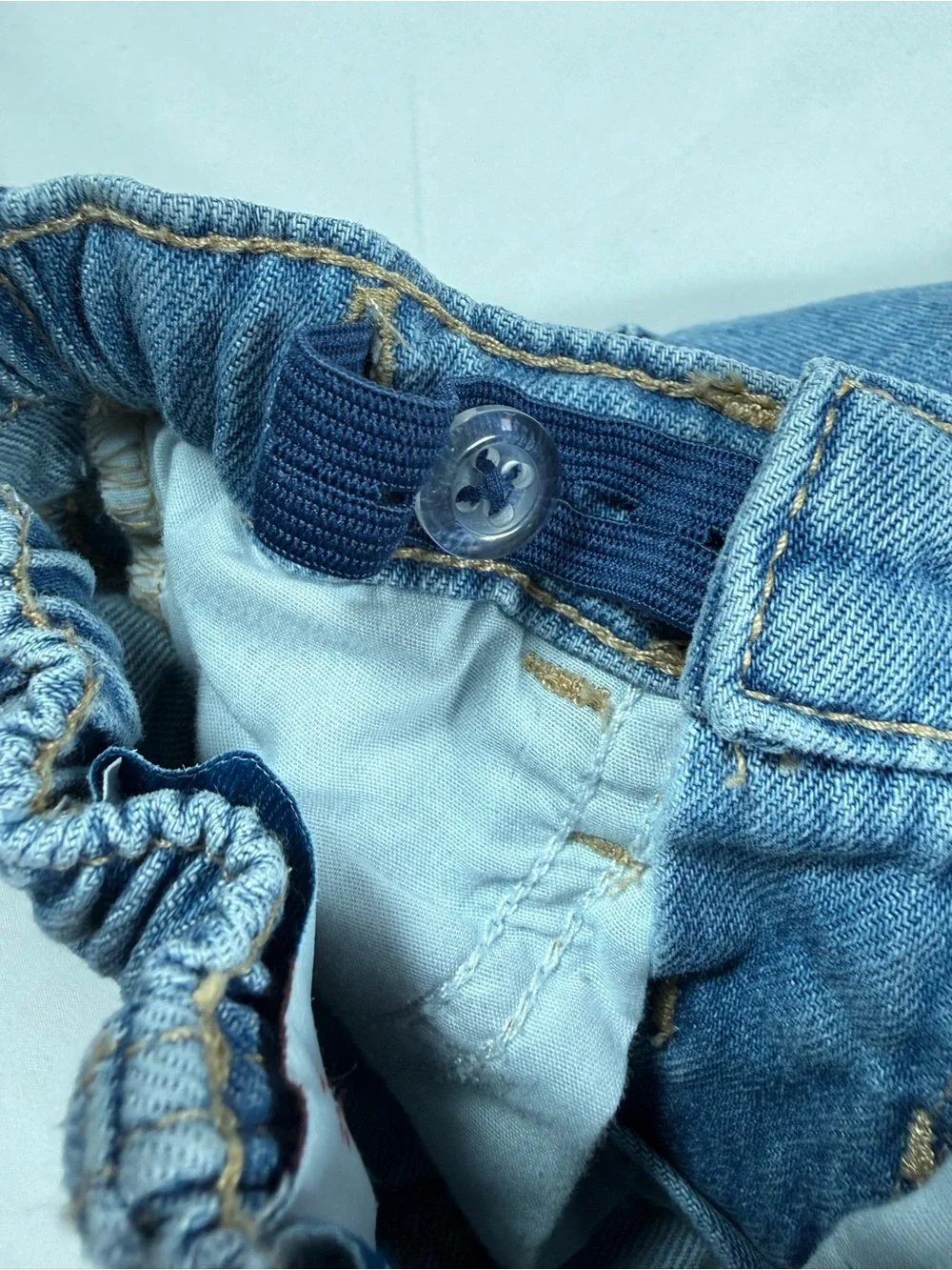 OLD NAVY Girls Two Tone Baggy Wide Leg Jeans 2T Colorblock 90s Y2K Retro Boho